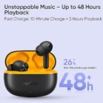 realme Buds T200 Lite (Volt Black, TWS) | Quad Mic with AI ENC | Up to 48H Total Playback, Fast Charge | Low Latency Gaming Mode | Google Fast Pair | Bluetooth 5.3 | IPX4 | Comfortable All-Day Fit (Black)