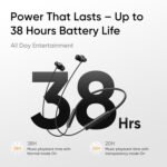 realme Buds Wireless 5 ANC in Ear Bluetooth Headphones,50dB ANC, 13.6mm Dynamic Bass Driver,360? Spatial Audio,45ms Low