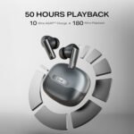 boAt Airdopes Prime 701 ANC (2025 Launch),46dB Hybrid ANC, 50Hr Battery, Real Spatial Audio,Multidevice Connect,App Support, Bluetooth Earbuds, TWS Ear Buds Wireless Earphones with mic (Grey)