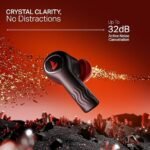 boAt Nirvana Crystl (2025 Launch), Transparent Case,Spatial Audio, ANC(~32dB), 100Hrs Battery,4Mics ENx,App Support, Bluetooth Earbuds, TWS Ear Buds Wireless Earphones with mic (Red)