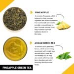 Colvod Pineapple Green Tea (50Bags,100Bags,250gm,500gm) - Helps With Maintain Hydration, Antioxidant & Skin health | 100% Pure Green Tea Leaves With Added Pineapple Benefits
