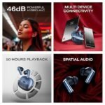 boAt Airdopes Prime 701 ANC (2025 Launch),46dB Hybrid ANC, 50Hr Battery, Real Spatial Audio,Multidevice Connect,App Support, Bluetooth Earbuds, TWS Ear Buds Wireless Earphones with mic (Blue)