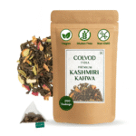 Colvod Kashmiri Kahwa Tea – 200 Pyramid Tea Bags | Green Tea with Cardamom, Cinnamon, Clove, Almonds, Rose Petals | Aromatic Wellness Brew | Refreshing Taste, Uplifting Feel | 100% Natural Spices