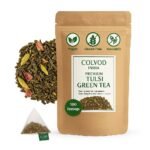 colvod, Tulsi Moringa Green Tea  (50bag,100bag,250gm,500gm) Low Caffeine, Non GMO & Gluten Free | Naturally High Grown Green Tea | Individually Wrapped Pyramid Tea Bags | Direct from Source
