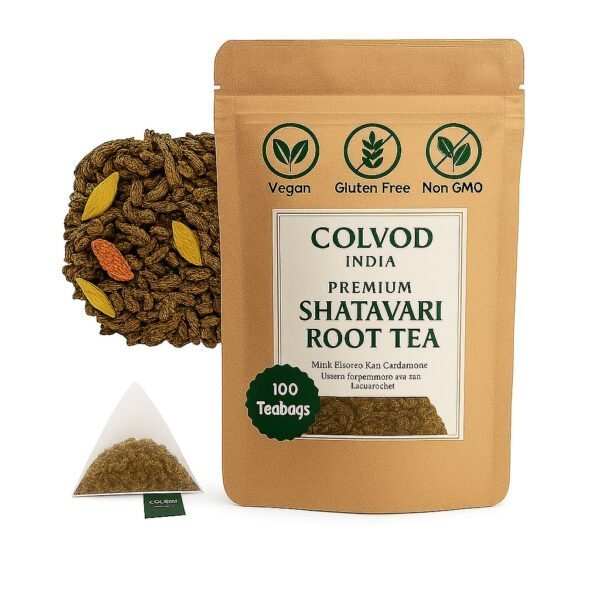 Colvod - Shatavari root Tea (50bag,100bag,250gm,500gm) | Cut & Sifted for Herbal Tea | Organic Asparagus Racemosus from India| Premium Naturally Dried Shatavari root