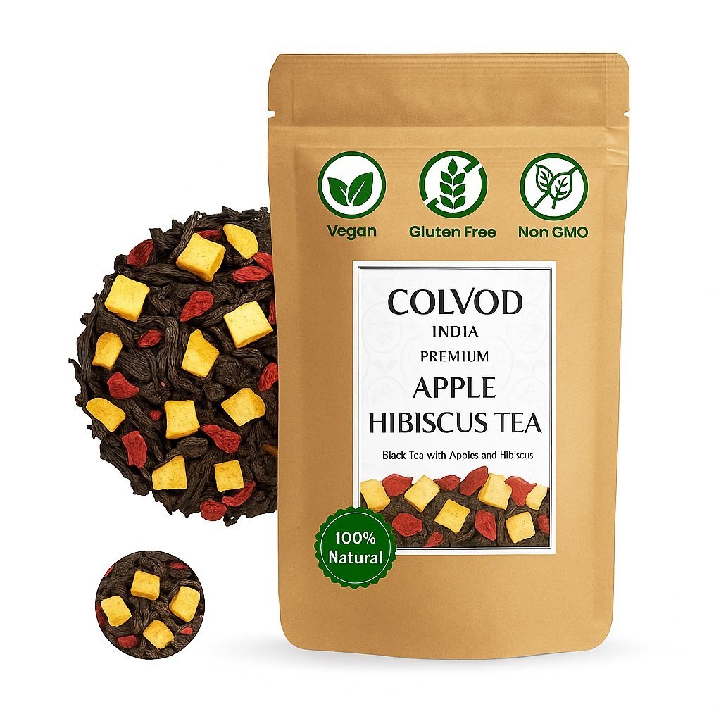 colvod- Apple Hibiscus Herbal Tea – (50bag,100bag,250gm,500gm) | Caffeine-Free, Fruity & Tart Flavor | Natural Antioxidants & Immune Support | Premium Herbal Tea colvod- Apple Hibiscus Herbal Tea – (50bag,100bag,250gm,500gm) | Caffeine-Free, Fruity & Tart Flavor | Natural Antioxidants & Immune Support | Premium Herbal Tea