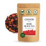 Colvod Rose Black Tea – Premium Black Tea with Rose Petals (250g-500g-50bags-100bags) | Fragrant Loose Leaf Blend | Natural Ingredients | Brew Hot or Iced