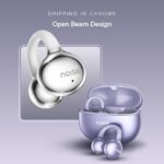 Noise Air Clips Open-Ear Wireless Earbuds | Chrome Finish | AirWave™ Technology | 40H Playtime | Quad Mic ENC | Dual Pairing | BT 5.4 (Pearl Black)