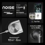 Noise Master Buds Wireless Earbuds | Bose Audio | Spatial Sound | 49dB ANC | Dual Device Pairing | IPX5 (Onyx)