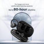 Noise Pure Pods Wireless Open Ear Earbuds | AirWave™ Audio | Quad Mic ENC | Detachable Pure Band | BT 5.3  (Power Black)