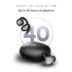 Noise Air Clips Open-Ear Wireless Earbuds | Chrome Finish | AirWave™ Technology | 40H Playtime | Quad Mic ENC | Dual Pairing | BT 5.4 (Pearl Black)