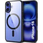 Ultra-Hybrid Back Cover Case for iPhone 16 Compatible with MagSafe | Camera Protection | Crystal Clear Transparent Back Cover (PC & TPU, Black Bumper)