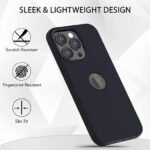 iPhone 13 Pro Back Cover Case | Slim Fit Protective Design | Camera Protection Bump | Soft Silicon Back Cover (Silicone, Black)-Logo