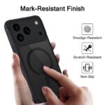 iPhone 17 Pro Compatible with MagSafe | Shockproof Design | Camera Protection Module | Hard Back Cover Case (PC & TPU, Frost Black)