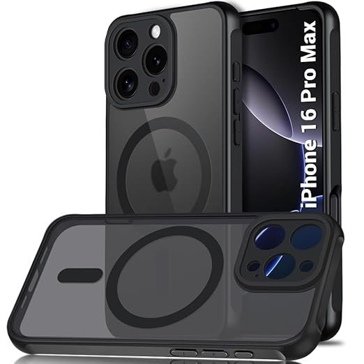 Case for iPhone 16 Pro Max Compatible with MagSafe | ShockProof Design | Camera Protection Module | Hard Back Cover Case (PC & TPU, Frost Black)