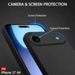 Silicone Back Cover Case for iPhone 17 Air | Soft Micro-Fibre Lining Inside | Camera Protection Bump | Shockproof Back Cover (Silicone, Black)