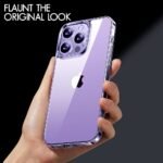 Ultra-Hybrid Crystal Clear Back Case Cover for iPhone 14 Pro | Shockproof Design | Camera Protection Bump | Hard Clear Back (PC, TPU | Transparent)