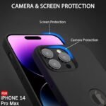 Silicone Back Cover Case for iPhone 14 Pro Max | Soft Micro-Fibre Lining Inside | Camera Protection Bump | Shockproof Back Cover (Silicone, Black)-Logo