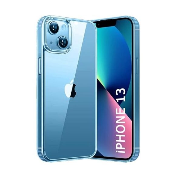 Ultra-Hybrid Back Cover Case for iPhone 13 | Shockproof Design | Camera Protection Bump | Hard Back Bumper Case Cover (PC & TPU, Crystal Clear Back, Transparent Sides)