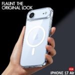 Ultra-Hybrid Crystal Clear Back Case Cover for iPhone 17 Air | Shockproof Design | Hard Back Cover (PC & TPU, Magsafe Compatible, Clear)