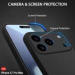 Silicone Back Cover Case for iPhone 17 Pro Max | Soft Micro-Fibre Lining Inside | Camera Protection Bump | Shockproof Back Cover (Silicone, Black)
