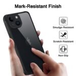 Hybrid Matte Frosted Translucent iPhone 13 Back Cover Case | Shockproof Design | Camera Protection Module | Hard Back Cover (PC & TPU, Frost Black)