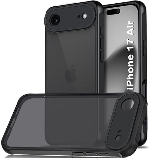 iPhone 17 Air | Shockproof Design | Camera Protection Module | Hard Back Cover (PC & TPU, Frost Black)