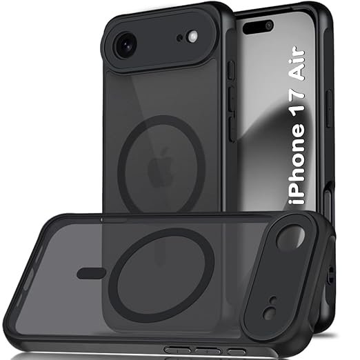 iPhone 17 Air Compatible with MagSafe | Shockproof Design | Camera Protection Module | Hard Back Cover Case (PC & TPU, Frost Black)
