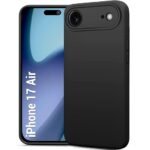 Silicone Back Cover Case for iPhone 17 Air | Soft Micro-Fibre Lining Inside | Camera Protection Bump | Shockproof Back Cover (Silicone, Black)