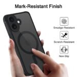 iPhone 16 Plus Compatible with MagSafe | Shockproof Design | Camera Protection Module | Hard Back Cover Case (PC & TPU, Frost Black)