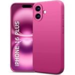 Silicone Back Cover Case for iPhone 16 Plus | Soft Micro-Fibre Lining Inside | Camera Protection Bump | Shockproof Back Cover (Silicone, Pink)