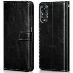 Omt Flip Cover Back Case Cover for Oppo A78 5G (Flexible | Leather Finish |