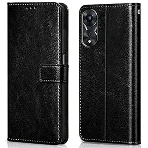 Omt Flip Cover Back Case Cover for Oppo A78 5G (Flexible | Leather Finish |