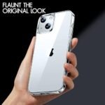 Ultra-Hybrid Shockproof Back Cover Case for iPhone 15 | Camera Protection Bump | Hard Back Cover (PC & TPU, Crystal Clear Back, Transparent Sides)