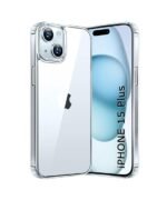 Ultra-Hybrid Shockproof Back Cover Case for iPhone 15 Plus | Camera Protection Bump | Hard Back Cover (PC & TPU, Crystal Clear Back, Transparent Sides)