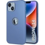 Silicone Back Cover Case for iPhone 14 | Soft Micro-Fibre Lining Inside | Camera Protection Bump | Shockproof Back Cover (Silicone, Blue)- Logo