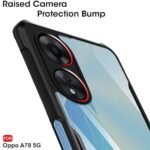 Omt Shockproof Clear Case for Oppo A78 5G | Black Bumper