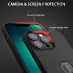 iPhone 13 Pro Back Cover Case | Slim Fit Protective Design | Camera Protection Bump | Soft Silicon Back Cover (Silicone, Black)-Logo