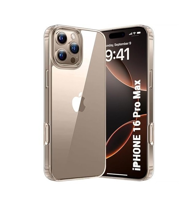 Ultra-Hybrid Shockproof Back Cover Case for iPhone 16 Pro Max | Camera Protection Bump | Hard Back Cover (PC & TPU, Transparent)