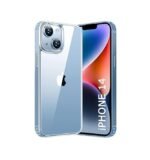 Ultra-Hybrid Crystal Clear Back Case Cover for iPhone 14 | Shockproof Design | Camera Protection Bump | Hard Clear Back (PC, TPU | Transparent)