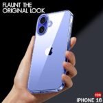 Ultra-Hybrid Shockproof Back Cover Case for iPhone 16 | Camera Protection Bump | Hard Back Cover (PC & TPU, Transparent)