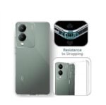 Soft Rubber Silicone Clear Back Cover for Vivo Y28 5G - Transparent