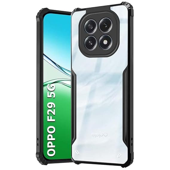 Oppo F29 5G Clear Crystal Back Cover with Black Bumper