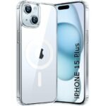iPhone 15 Plus Compatible with MagSafe | Camera Protection | Hard Crystal Clear Back | Shockproof Case (PC & TPU, Transparent)
