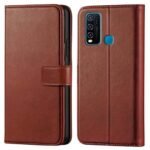 Omt Flip Cover for Vivo Y30 (Brown)