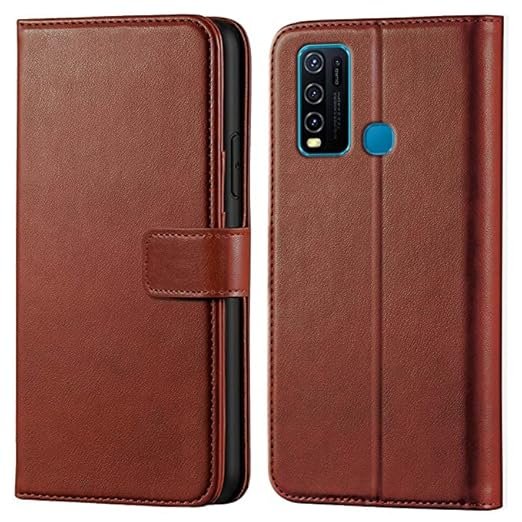 Omt Flip Cover for Vivo Y30 (Brown)