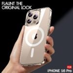 iPhone 16 Pro | Shockproof Design | Hard Back Cover (PC & TPU, Magsafe Compatible, Clear)