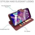 Omt Leather Finish Flip Back Cover for Vivo Y22