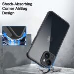 Hybrid Matte Frosted Translucent iPhone 13 Back Cover Case | Shockproof Design | Camera Protection Module | Hard Back Cover (PC & TPU, Frost Black)