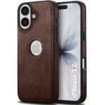Leather Finish Back Cover Case for iPhone 17 | Shockproof | Camera & Screen Protection (Brown)
